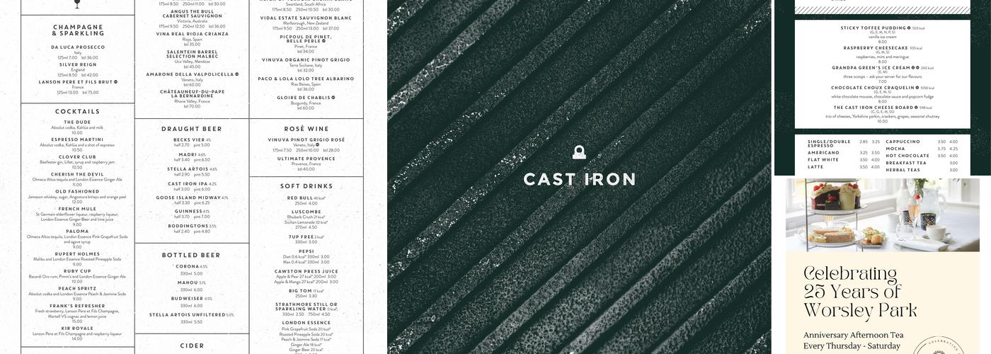 Cast Iron Grill Menu