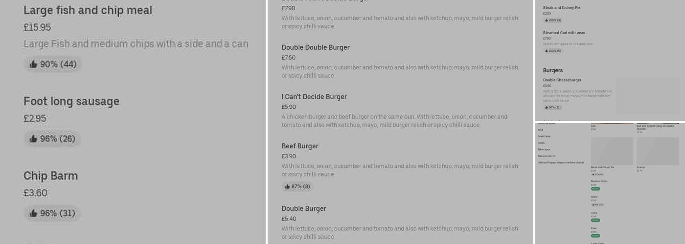 Urmston Fish Bar Menu