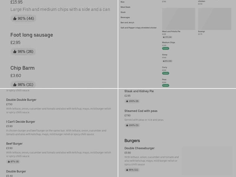 Urmston Fish Bar Menu
