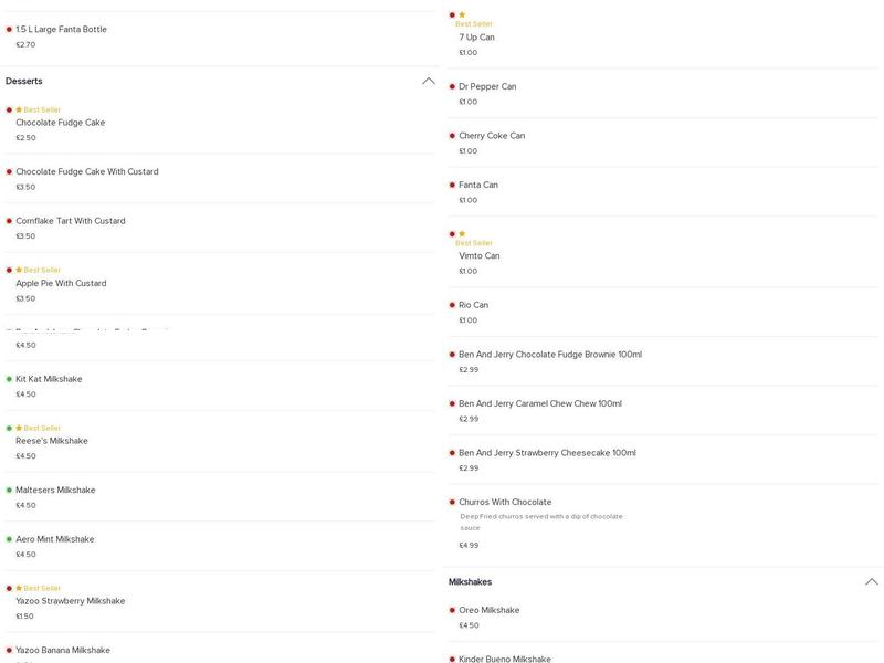 IMMYS Charcoal Grill Menu