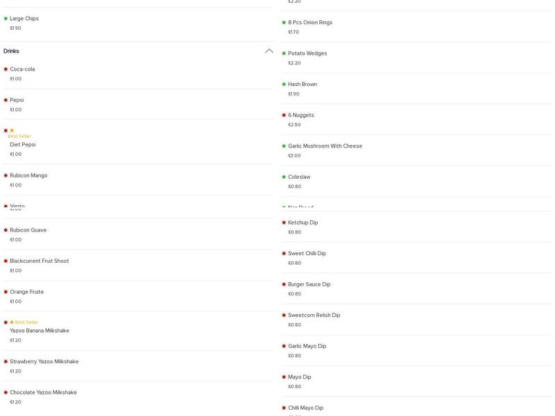 Big Brother Takeaway Menu