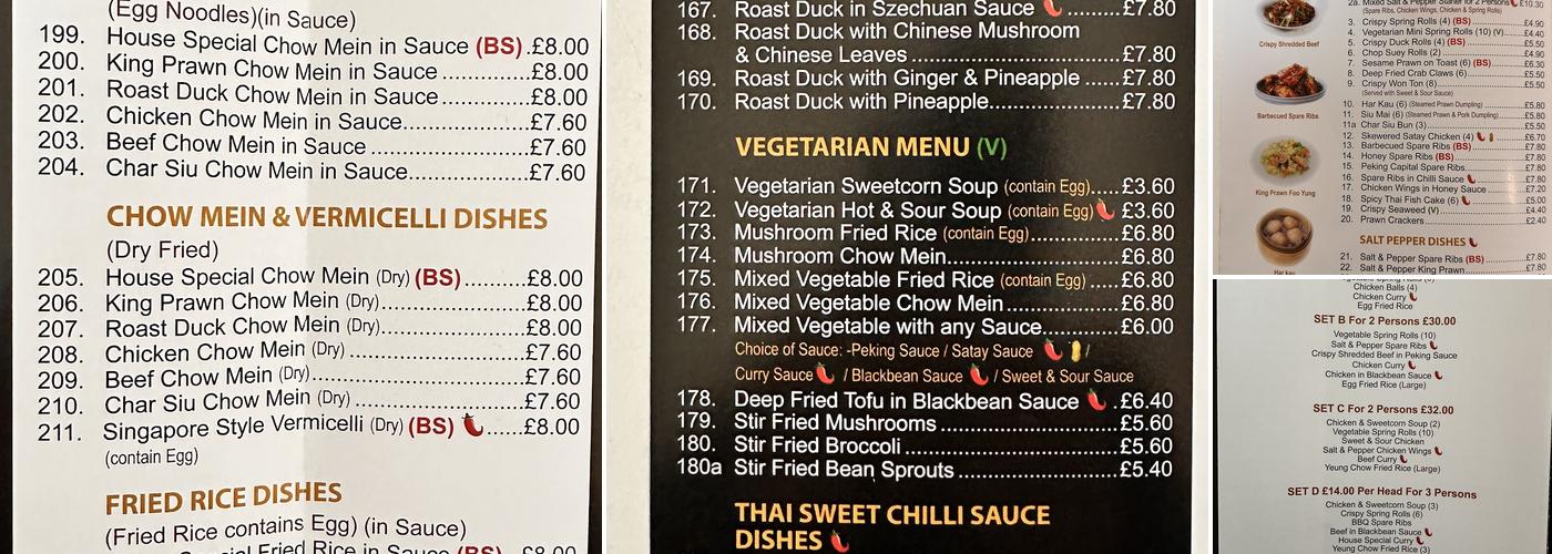 Chinese Express Menu