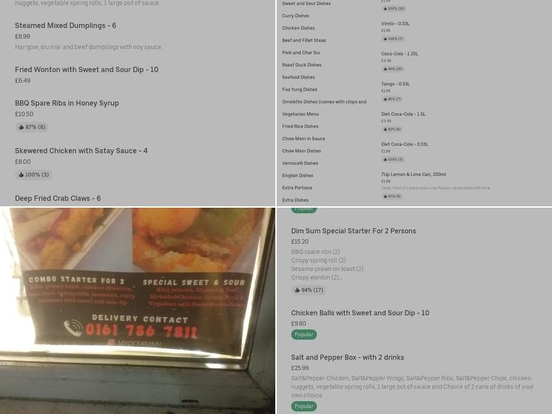 Ocean Inn Eccles Menu