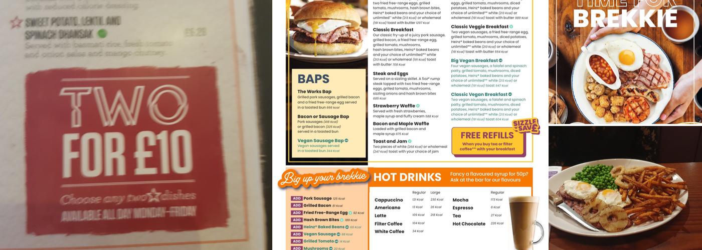 The Highfield Restaurant Menu