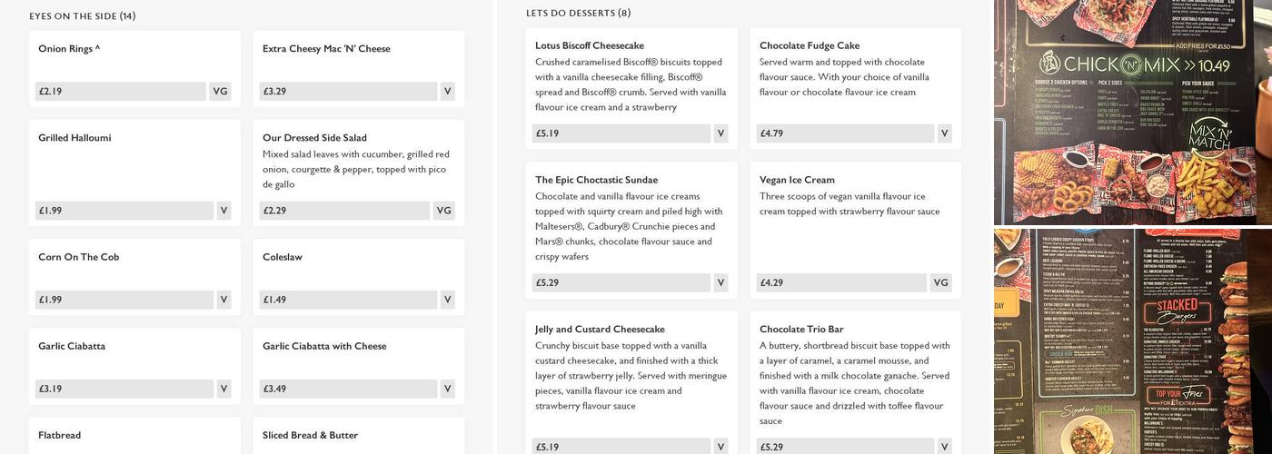 Seven Stars Inn Menu