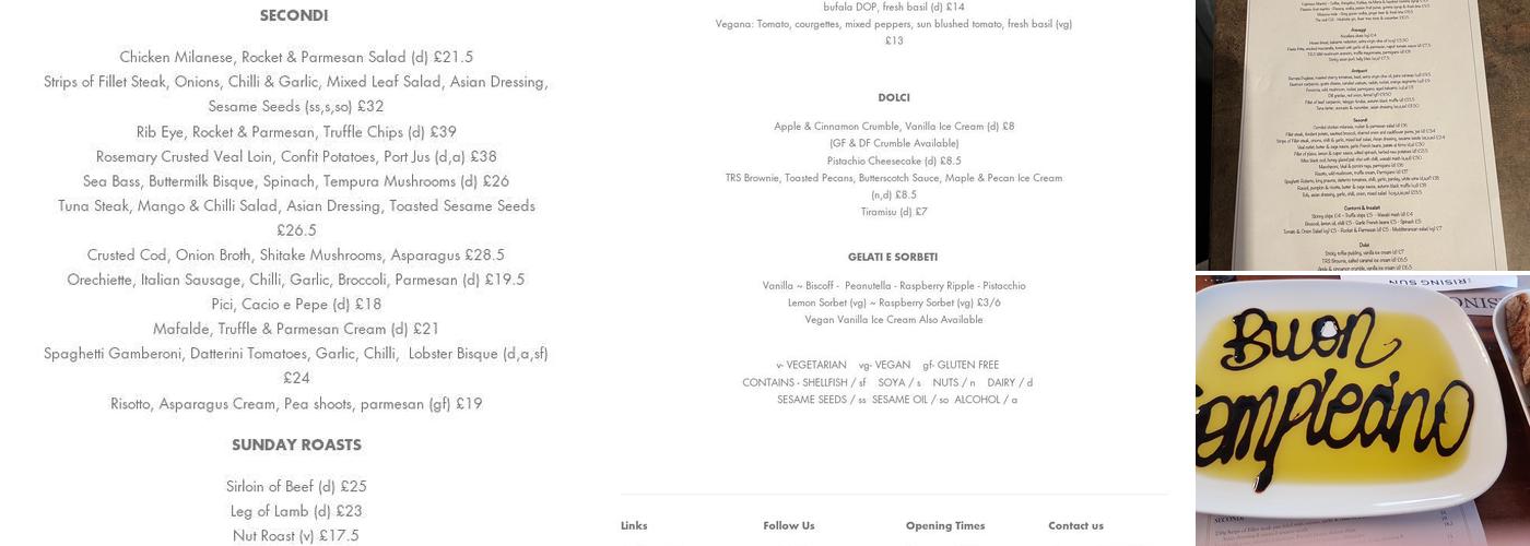 The Rising Sun Mill Hill Menu