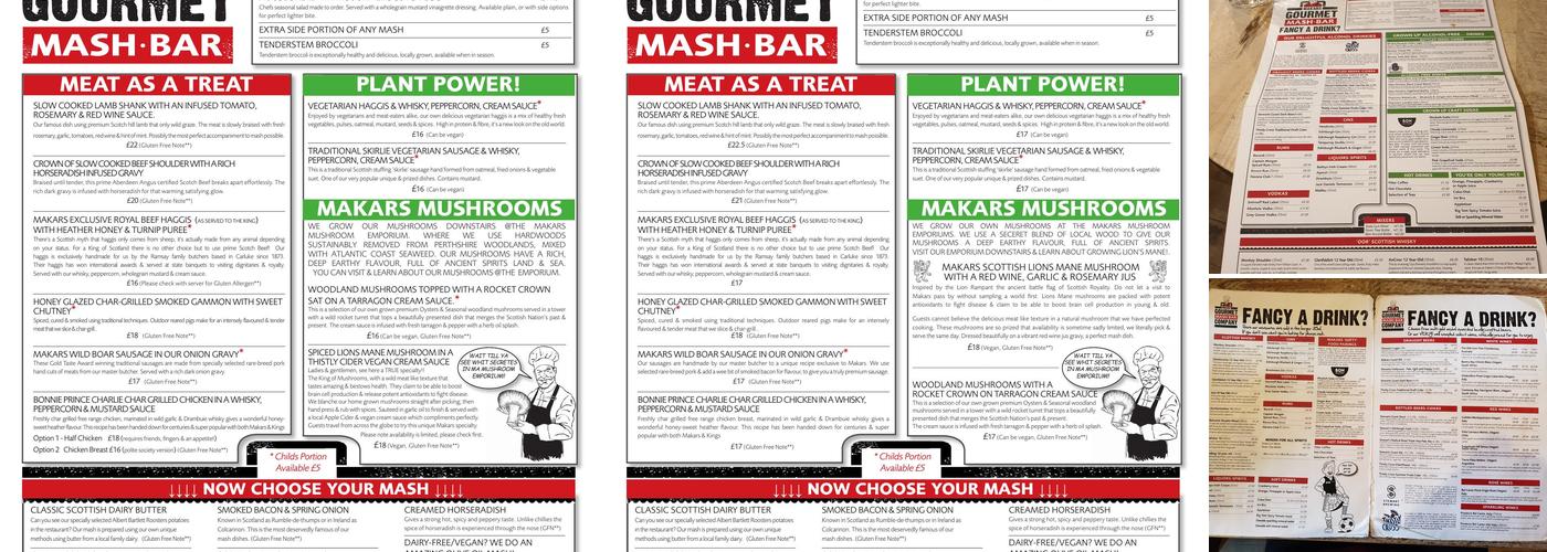 Makars Mash Bar (Edinburgh) Menu