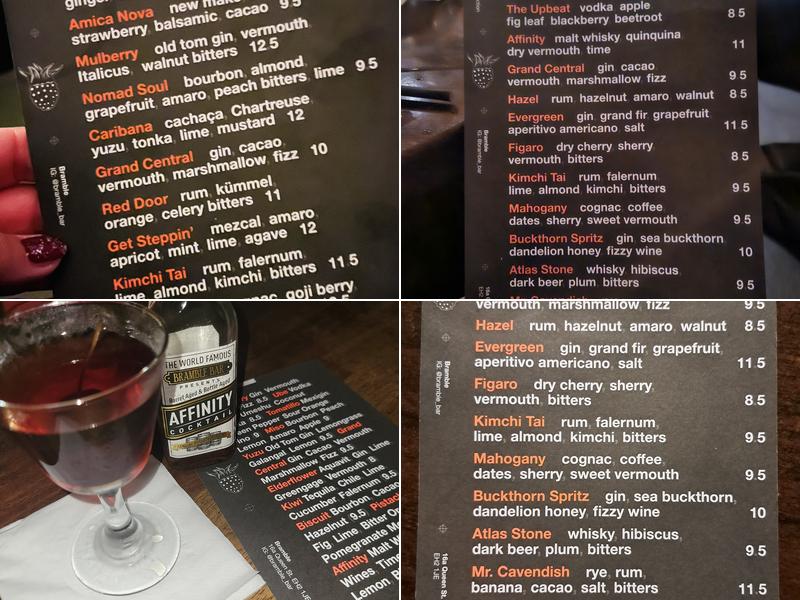 Bramble Bar Menu