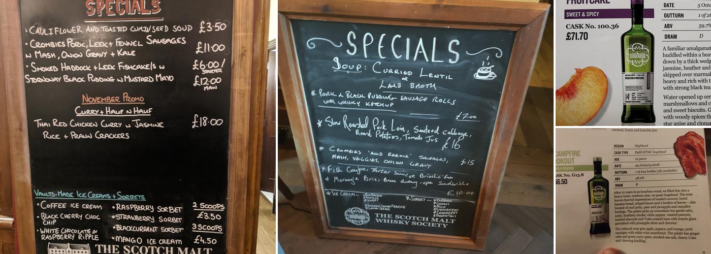 The Scotch Malt Whisky Society - The Vaults Menu