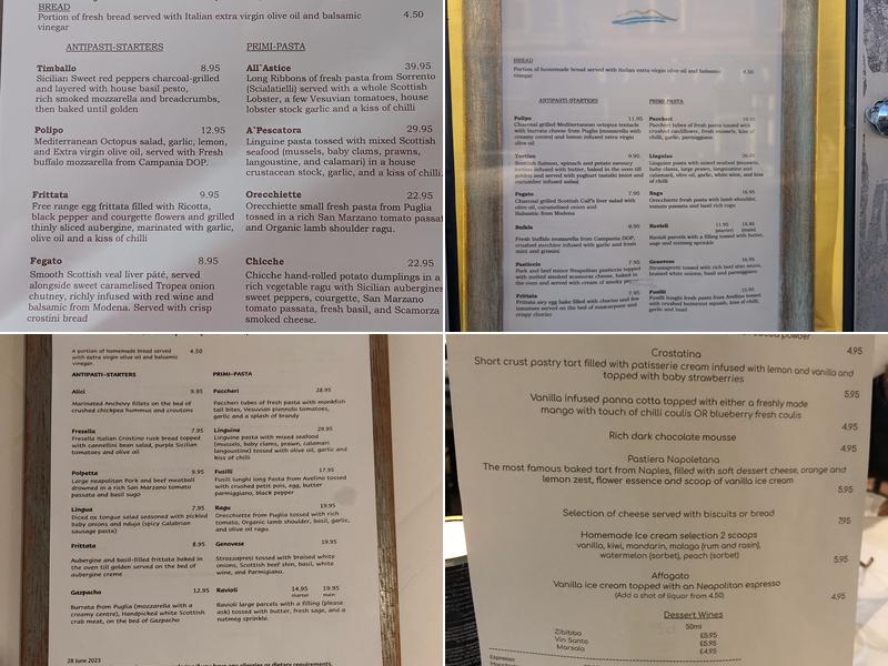 Locanda de Gusti Menu