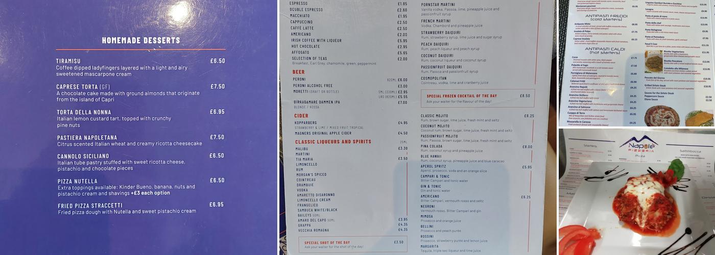 Napolè Pizzeria Menu