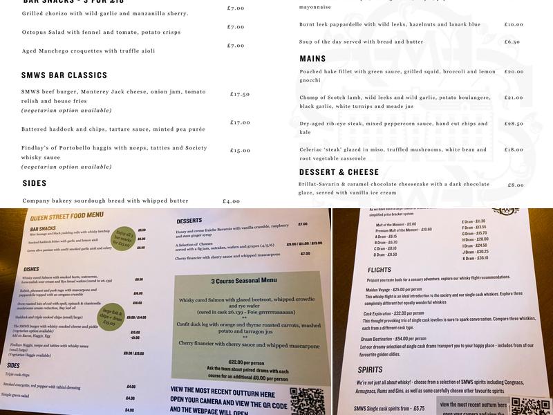 The Scotch Malt Whisky Society Menu