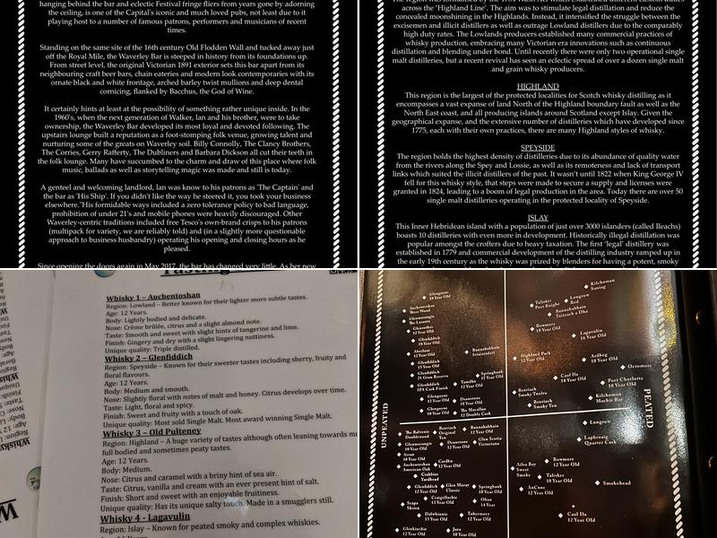 The Waverley Bar Menu