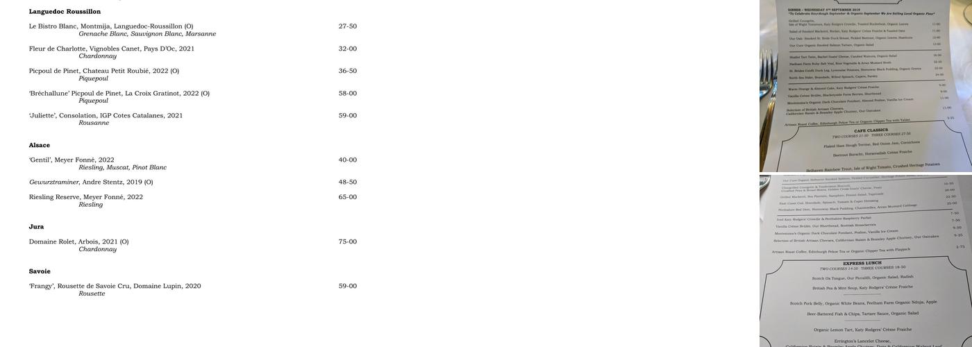 Cafe St Honorė Menu