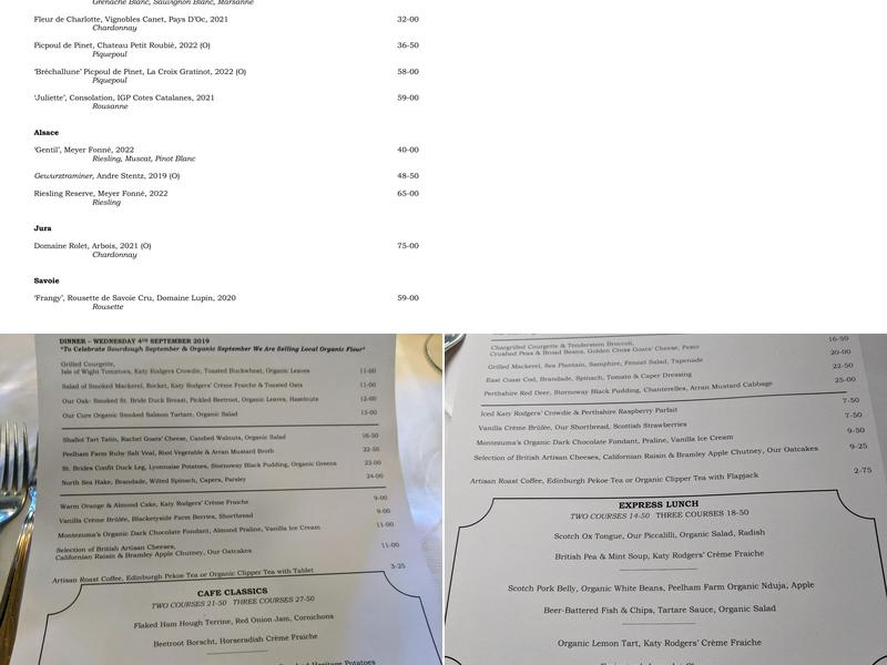 Cafe St Honorė Menu
