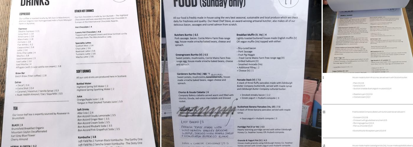 Salt Café - Morningside Menu