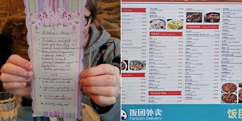 B&D's Kitchen Menu
