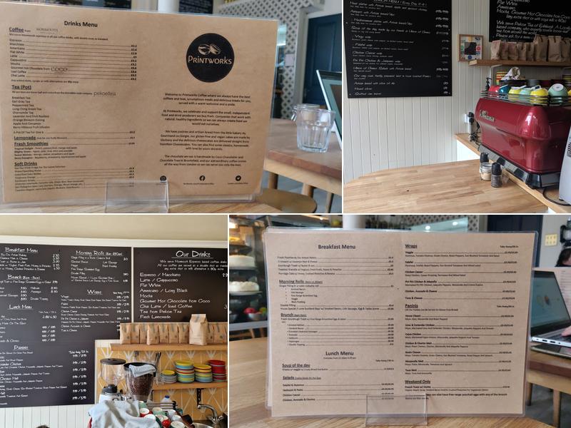 Printworks Coffee. Menu
