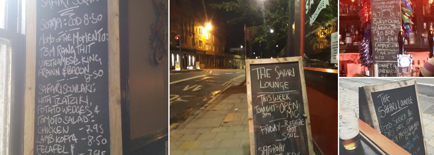 The Safari Lounge Menu