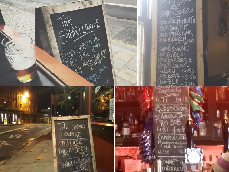 The Safari Lounge Menu