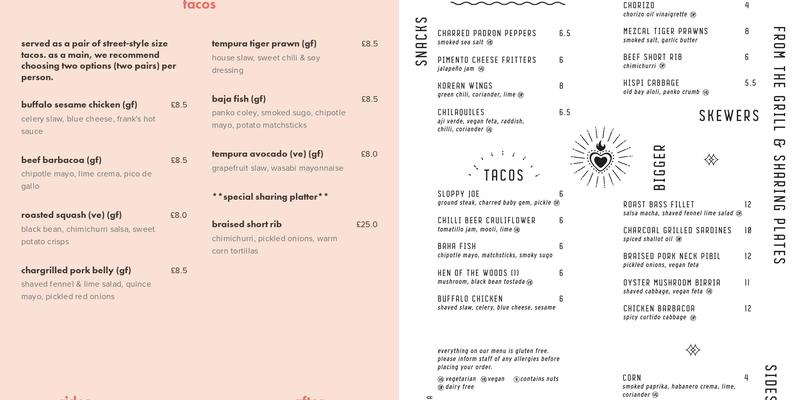 Bodega Menu