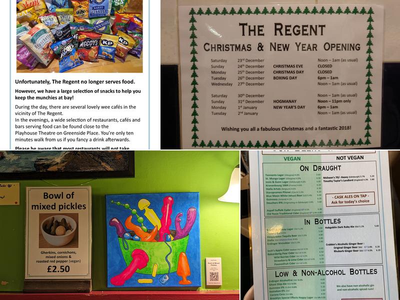 Regent Bar Menu