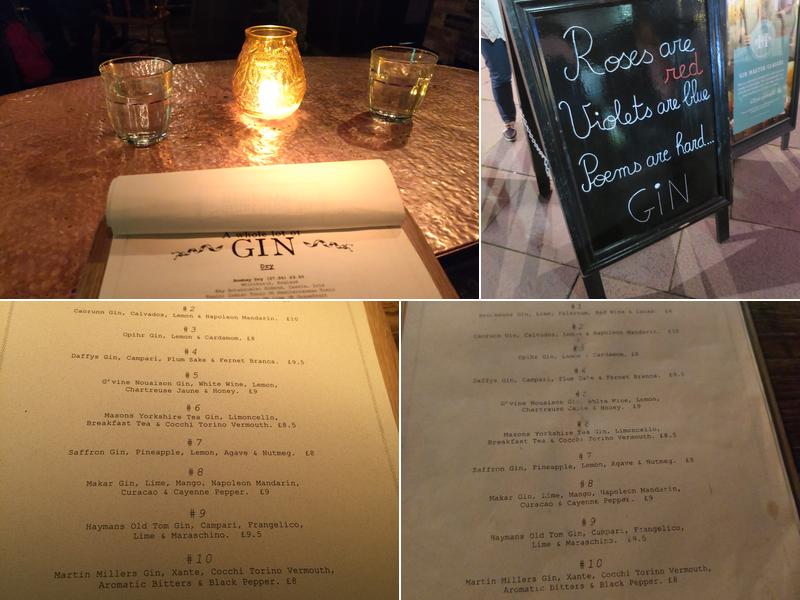 Heads & Tales Gin Bar Menu