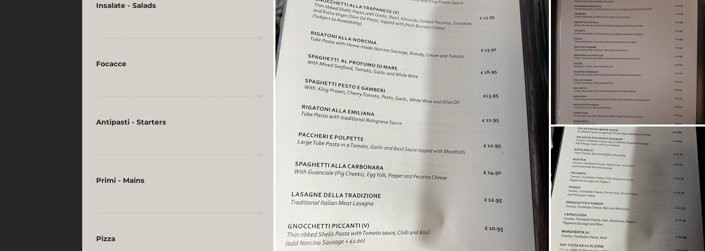 La Piazza Menu
