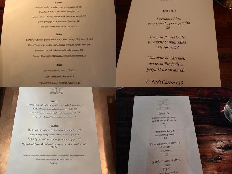 Forage & Chatter Menu