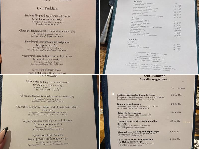 The Scran and Scallie Menu