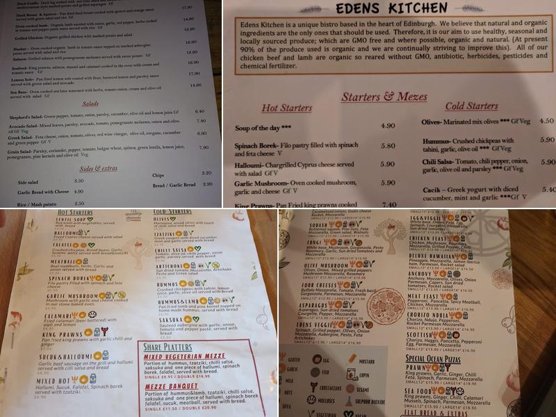 Eden's Kitchen Menu