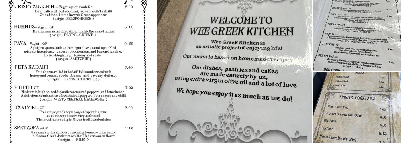 Wee Greek Kitchen Menu