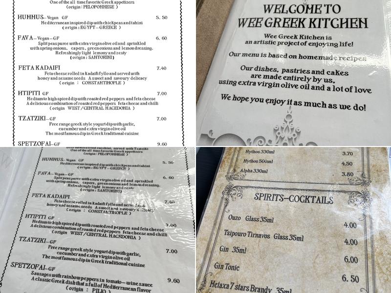 Wee Greek Kitchen Menu
