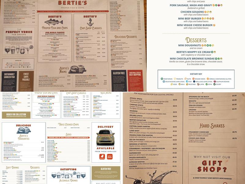 Bertie's Proper Fish & Chips Menu