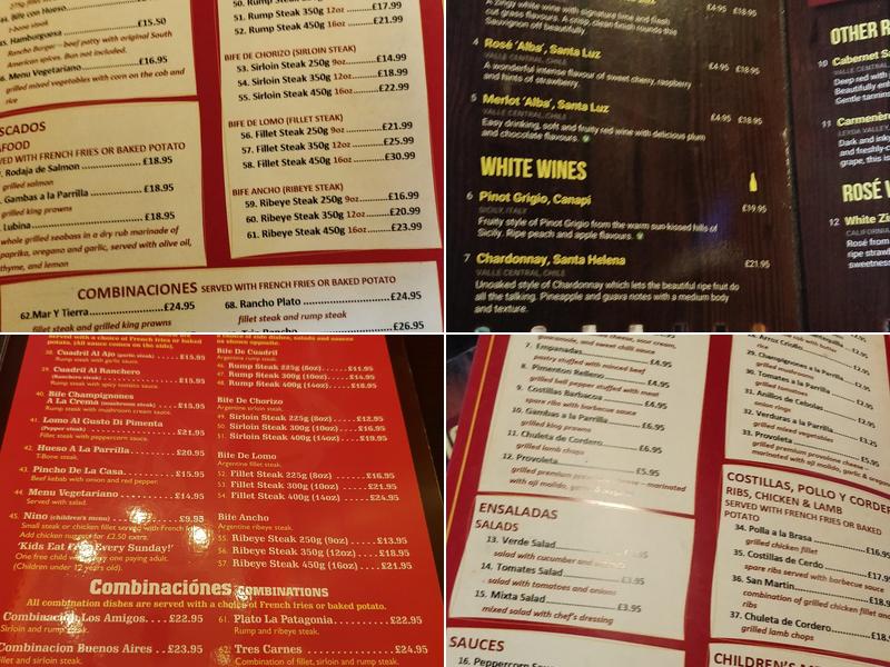 Los Amigos Menu