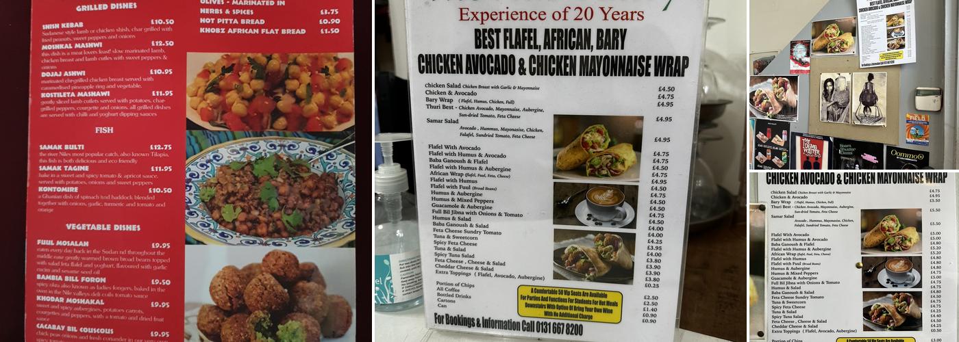 Nile Valley Cafe Menu