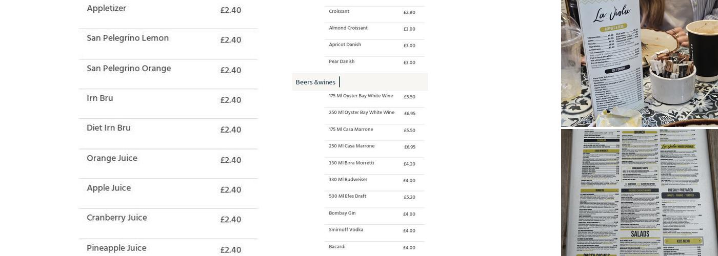 La Viola Cafe & Bistro Menu