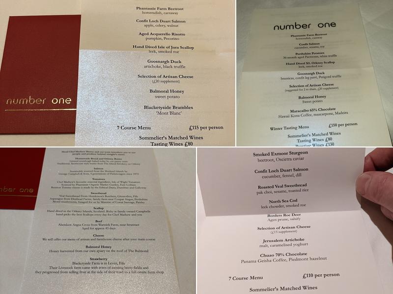 Number One Menu
