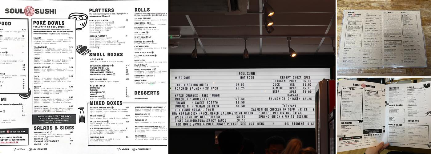 Soul Sushi Menu