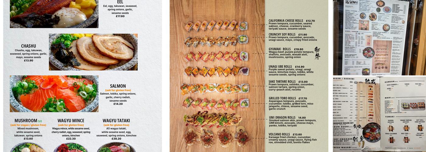 UMI Japanese Cuisine Menu