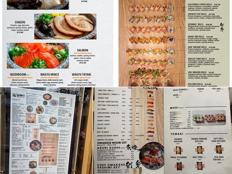 UMI Japanese Cuisine Menu