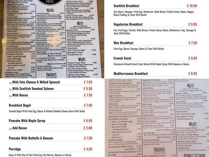 The Richmond Cafe Menu