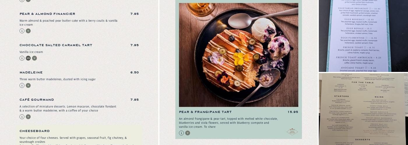 Côte Edinburgh Menu