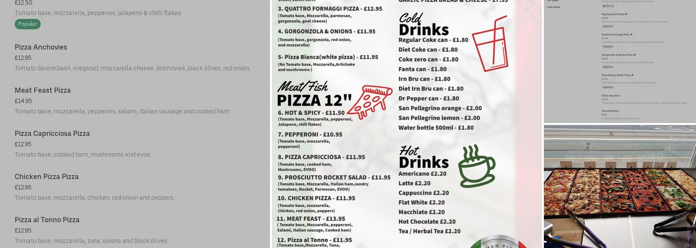 Roman Pizza Project Menu