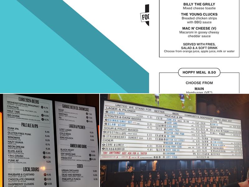 BrewDog Edinburgh Lothian Road Menu