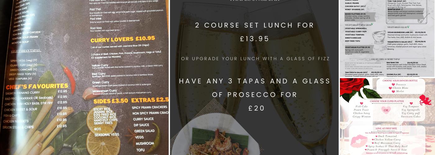 Gratitude Thai Lounge Bar Menu