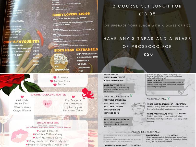 Gratitude Thai Lounge Bar Menu