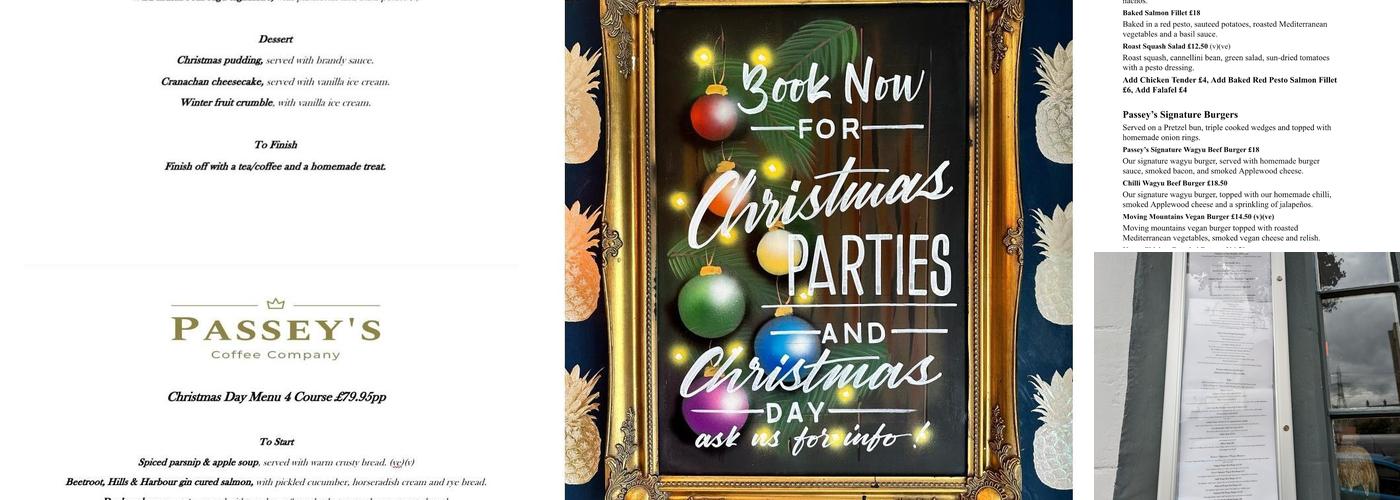 Passey's Cafe Bar Menu