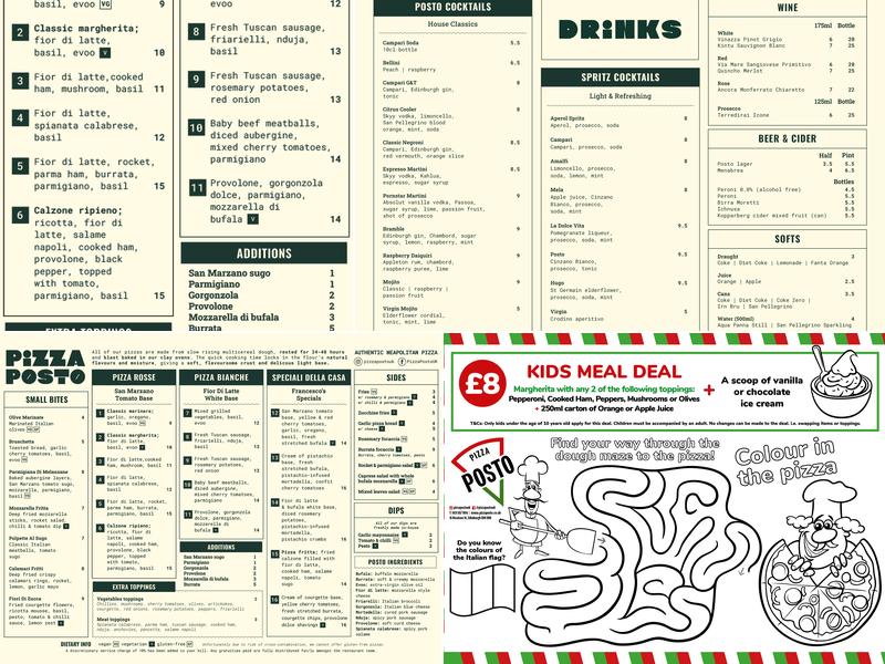 Pizza Posto Menu