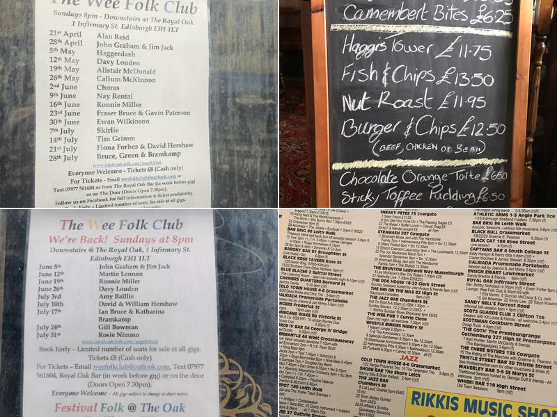 The Royal Oak Menu